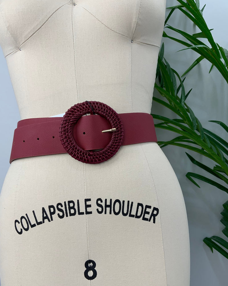 Rounded Belt Burgundy