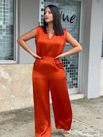 Rust Satin Jumpsuit