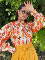 Orange Long Sleeve Blouse