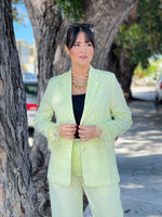 Lime Ice Feathers Blazer