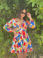 Multicolor Flower Short Dress