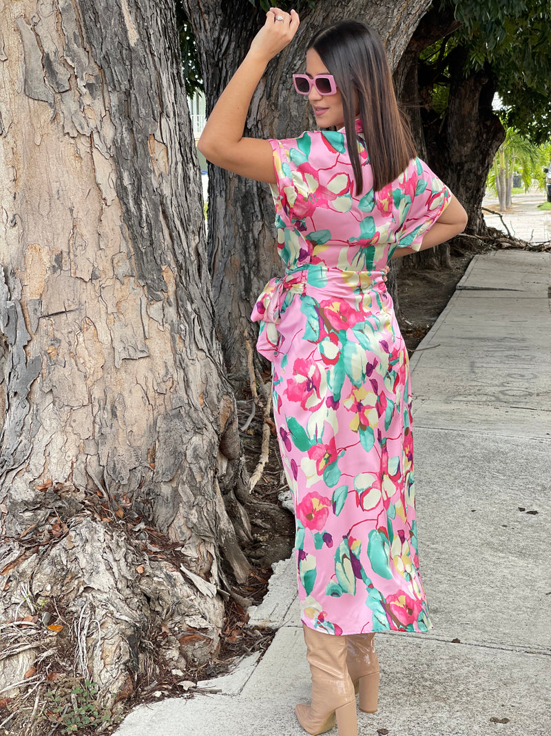 Floral Pink Maxi Dress