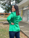 Kelly Green Satin Blazer