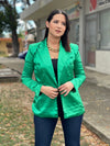 Kelly Green Satin Blazer