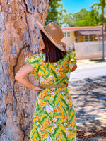 Yellow Print Dress