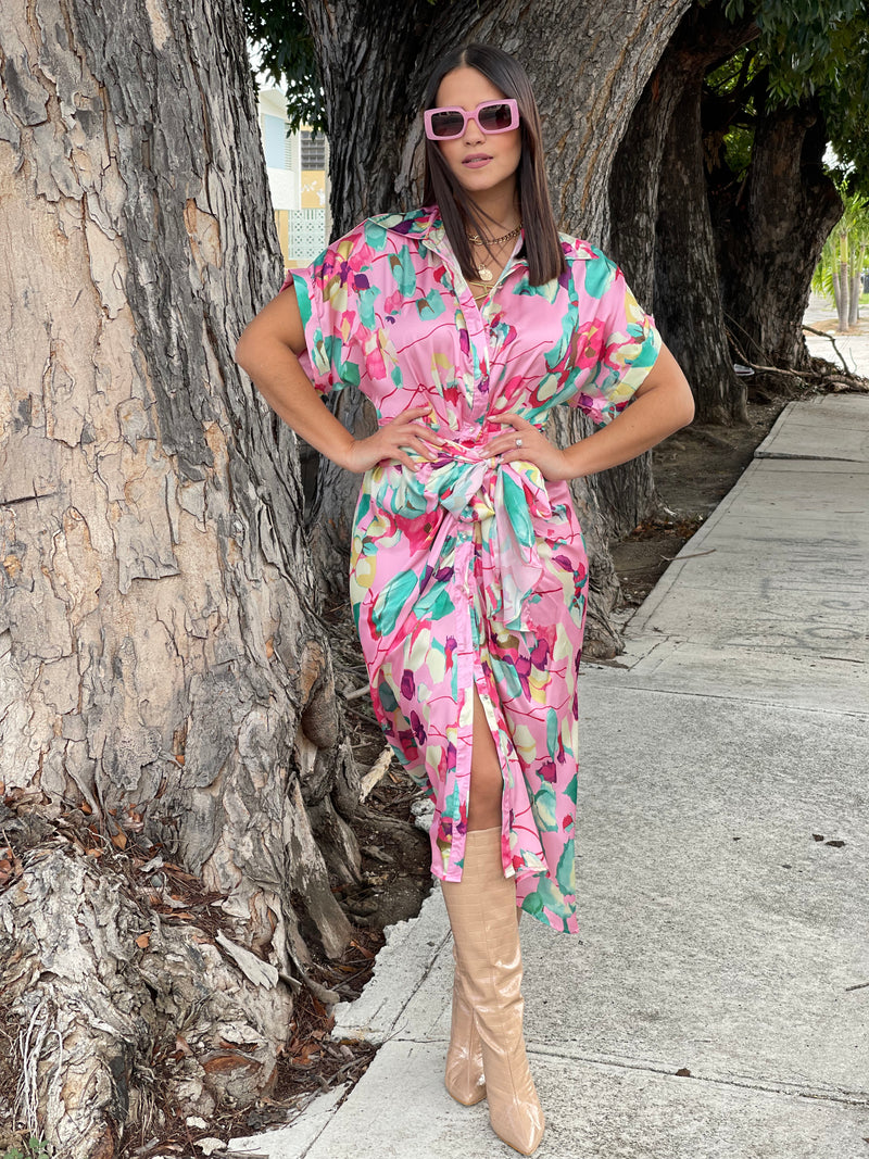 Floral Pink Maxi Dress