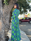 Printed Green & Blue Jumpsuit