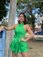 Satin Green Romper