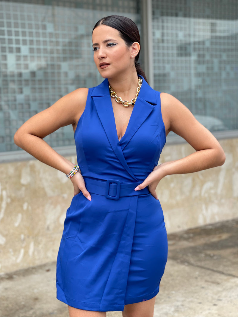 Royal Blue Blazer Dress